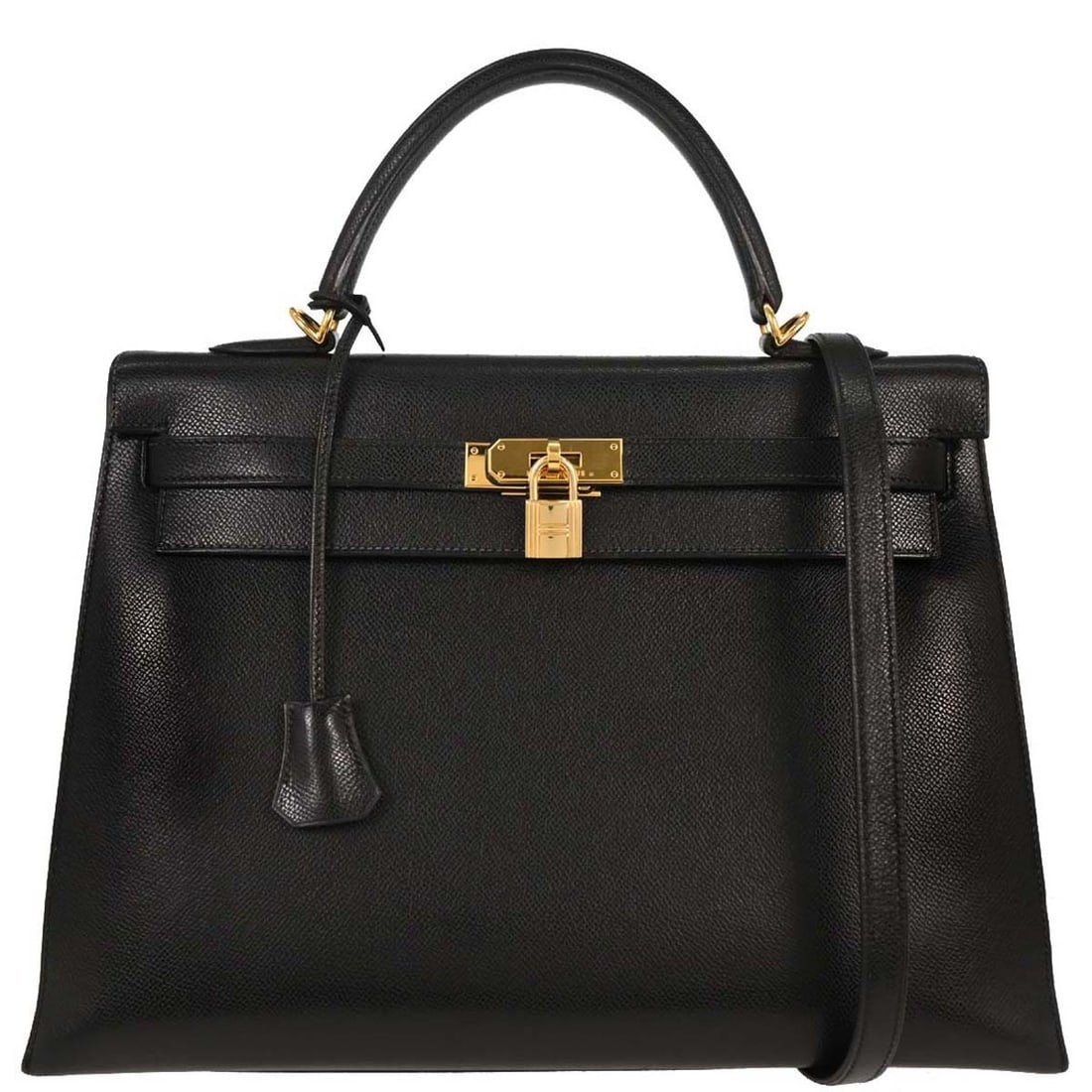 Hermes Black Leather Kelly 35 Sellier 2way Handbag with Gold Hardware (1 of 10)
