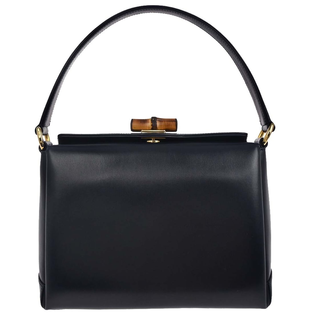 Navy Leather Bamboo Accent Top Handle Bag by Gucci 000.26.0175 (1 of 10)
