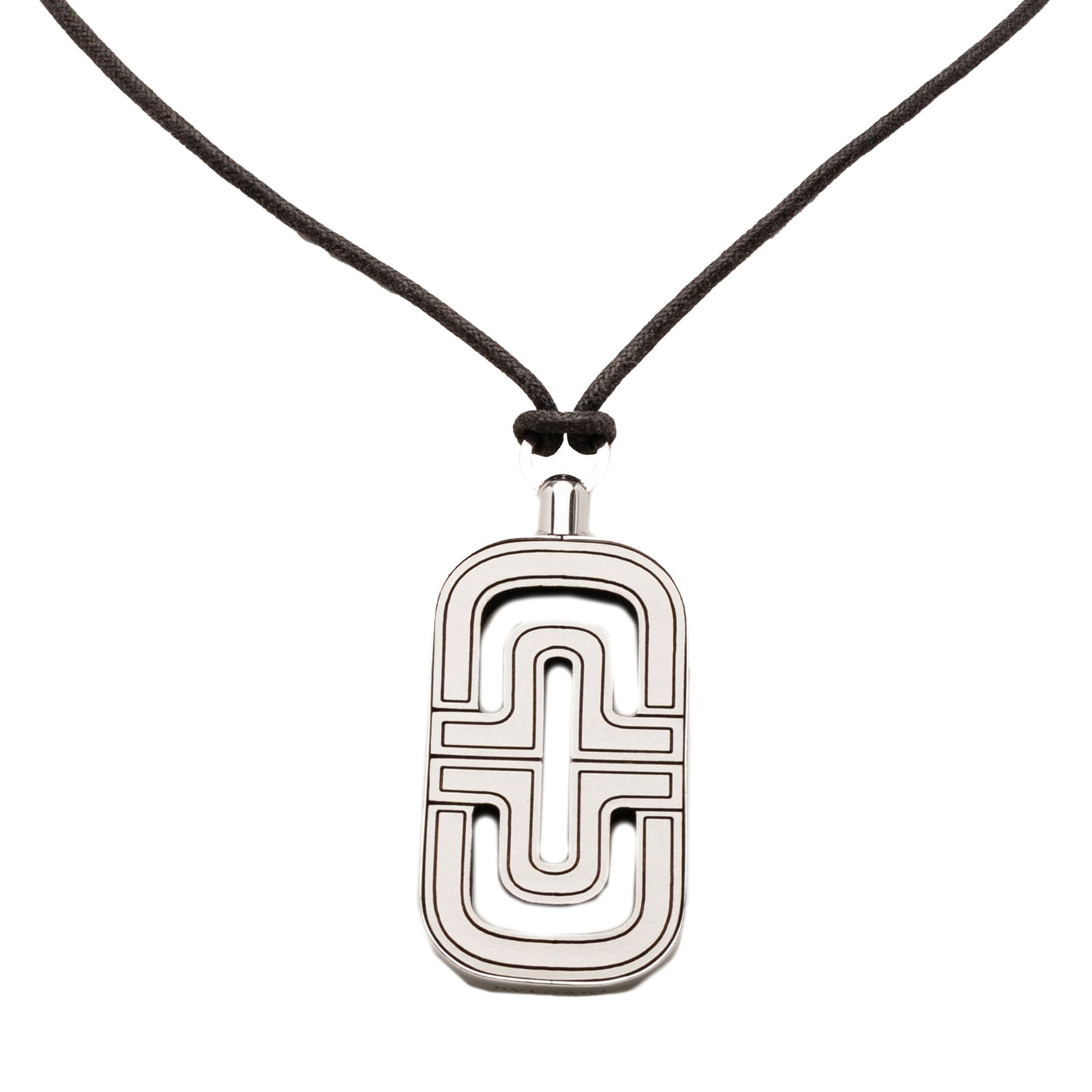 Sterling Silver and Leather Parentesi Necklace by Bvlgari (1 of 8)