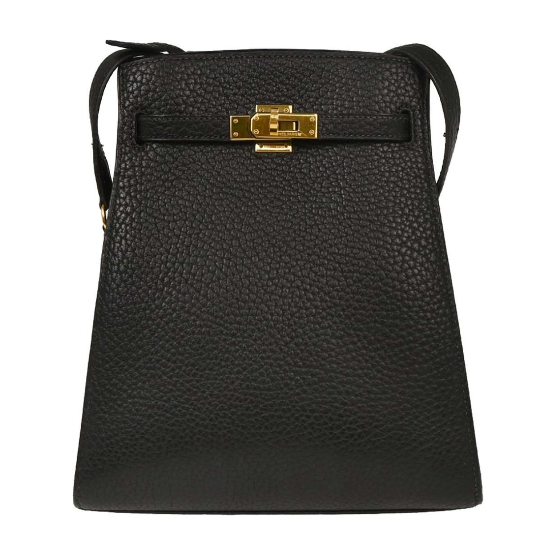 Hermes Black Kelly Sport PM Shoulder Bag with Gold Hardware: Hermes Black Kelly Sport PM Shoulder Bag with Gold Hardware This elegant Hermes Black Fjord Kelly Sport PM Shoulder Bag is designed for casual occasions, offering a perfect blend of style and function