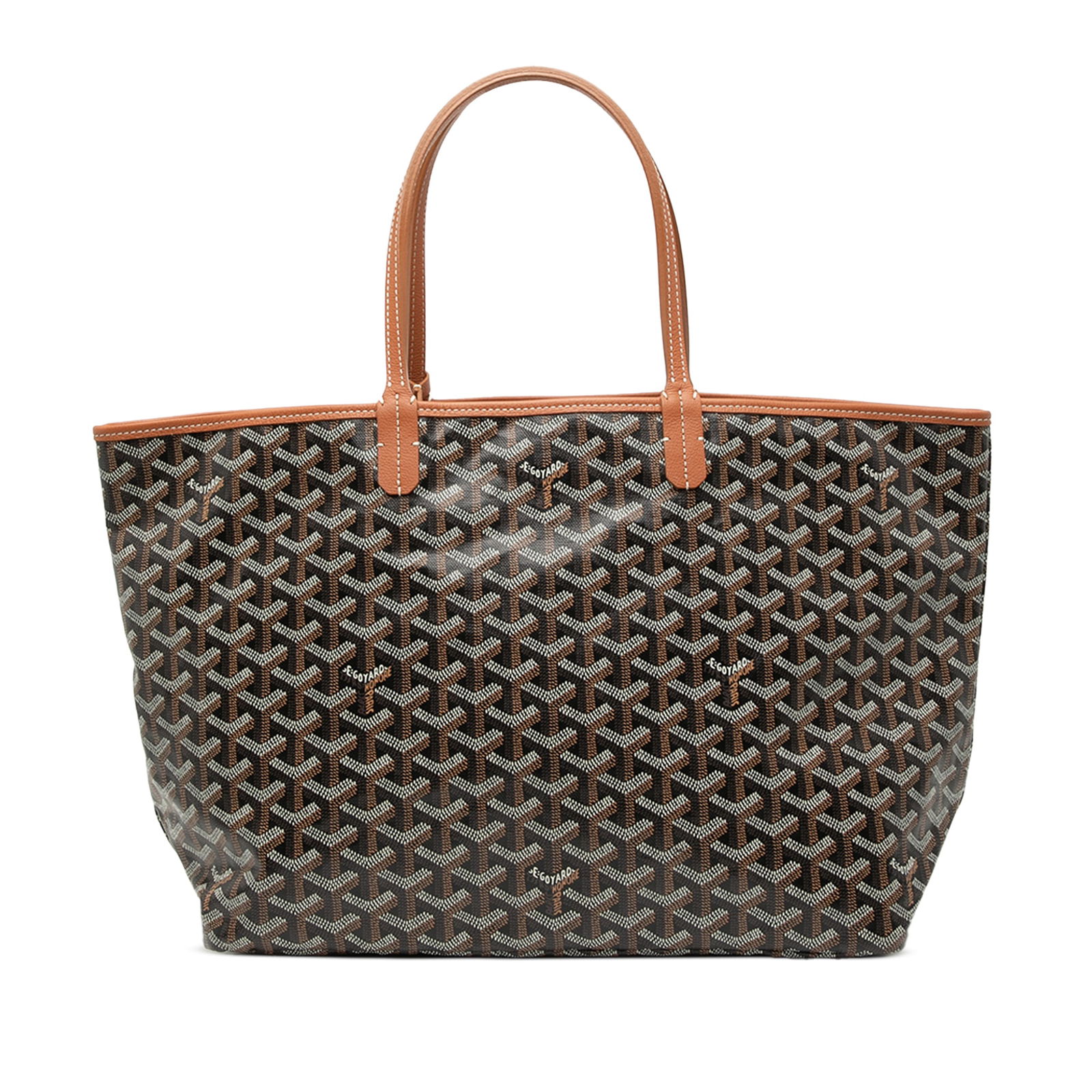 Goyard Saint Louis PM Black Coated Canvas Bag: Goyard Saint Louis PM Black Coated Canvas Bag The Goyardine Saint Louis PM is an elegant and practical tote bag crafted from coated canvas with luxurious leather trim. It features flat leather straps