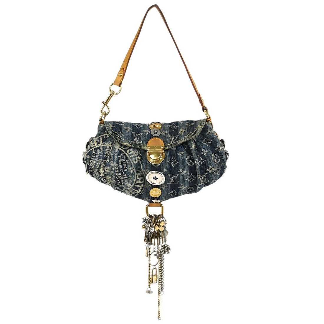 Louis Vuitton Blue Monogram Denim Mini Pleaty Raye Handbag M95332 (1 of 10)