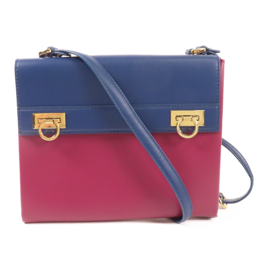 Salvatore Ferragamo Purple Calfskin Leather Shoulder Bag GHW (1 of 17)