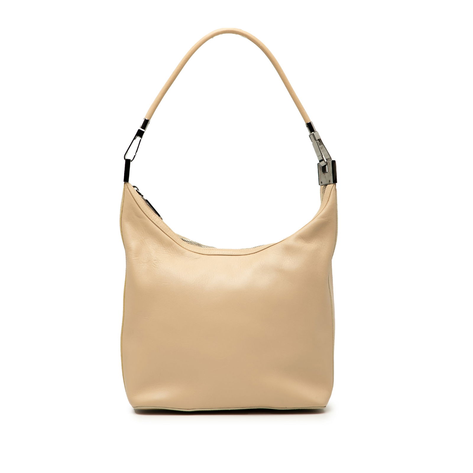 Brown Gucci Leather Shoulder Bag with Canvas Accents (1 of 7)