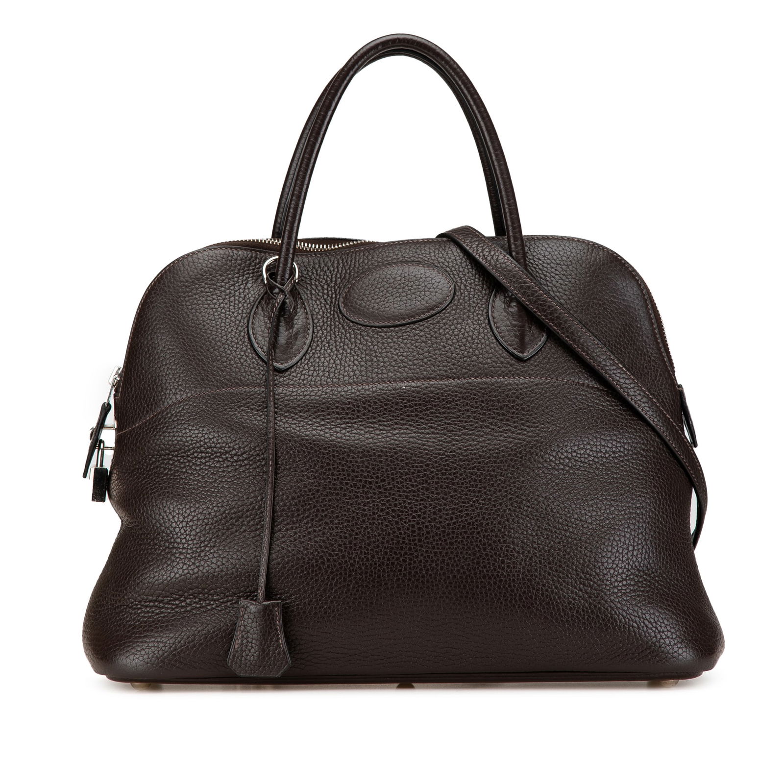 Hermes Clemence Bolide 35 Leather Bag with Detachable Strap Brown (1 of 14)