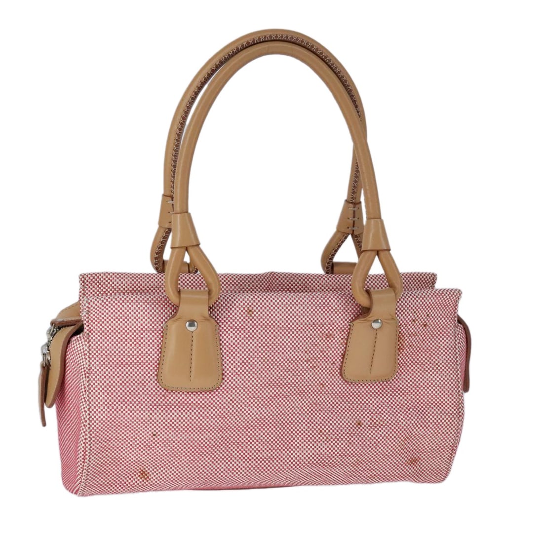 Red Burberry Vintage Leather Handbag with Metal Trim (1 of 1)