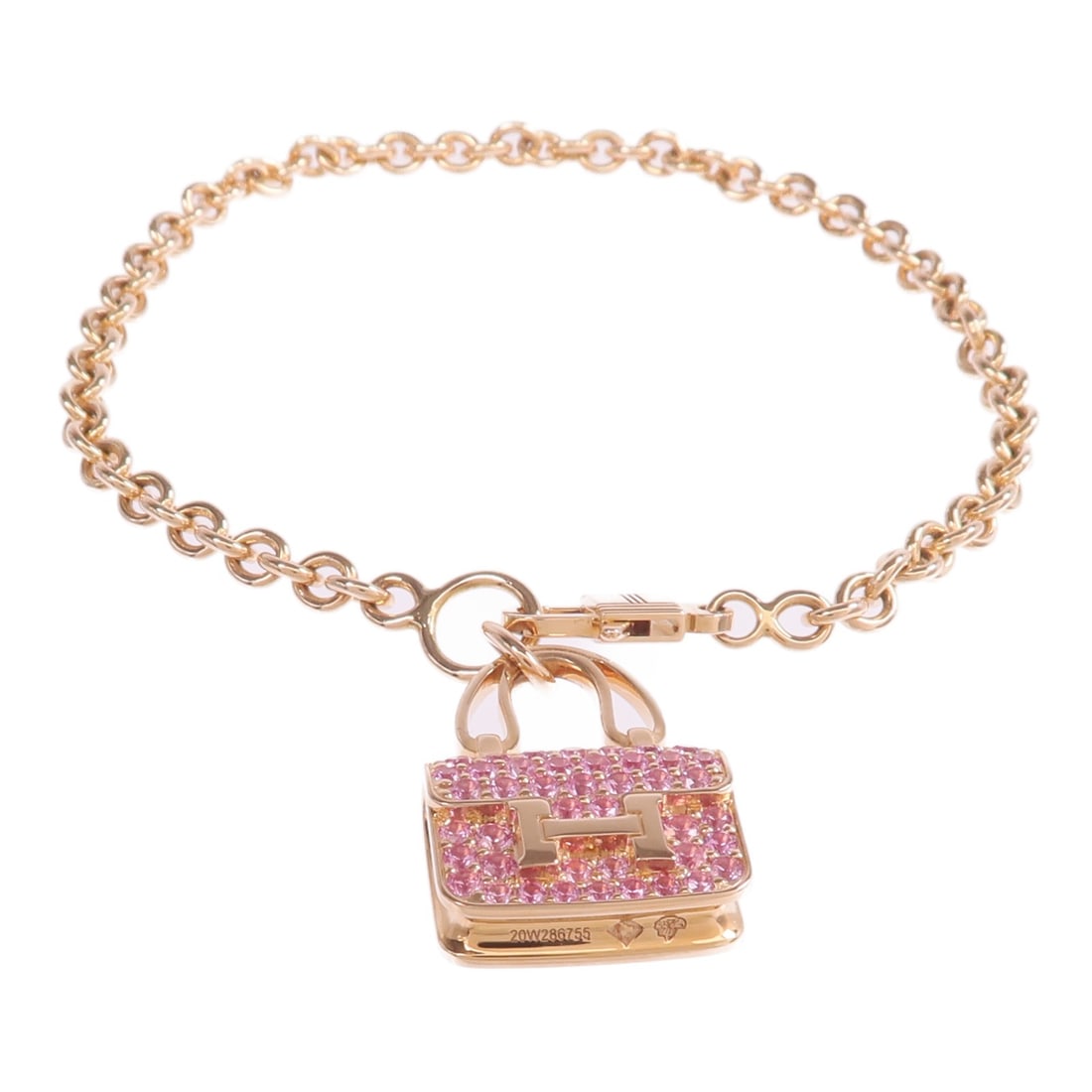 Hermes Constance Amulettes Bracelet 18K Rose Gold with Pink Sapphire (1 of 11)