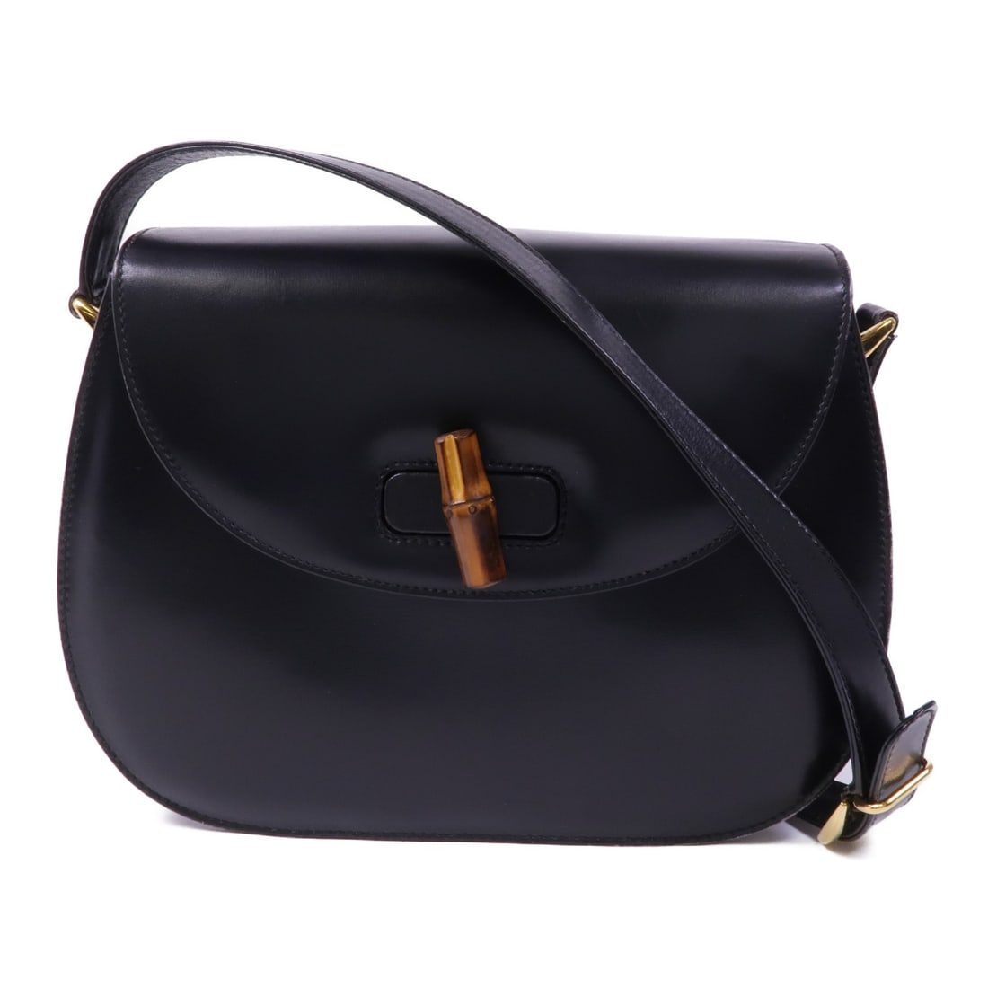 GUCCI GG Bamboo Shoulder Bag Calfskin Leather Black GHW Made in Italy (1 of 15)