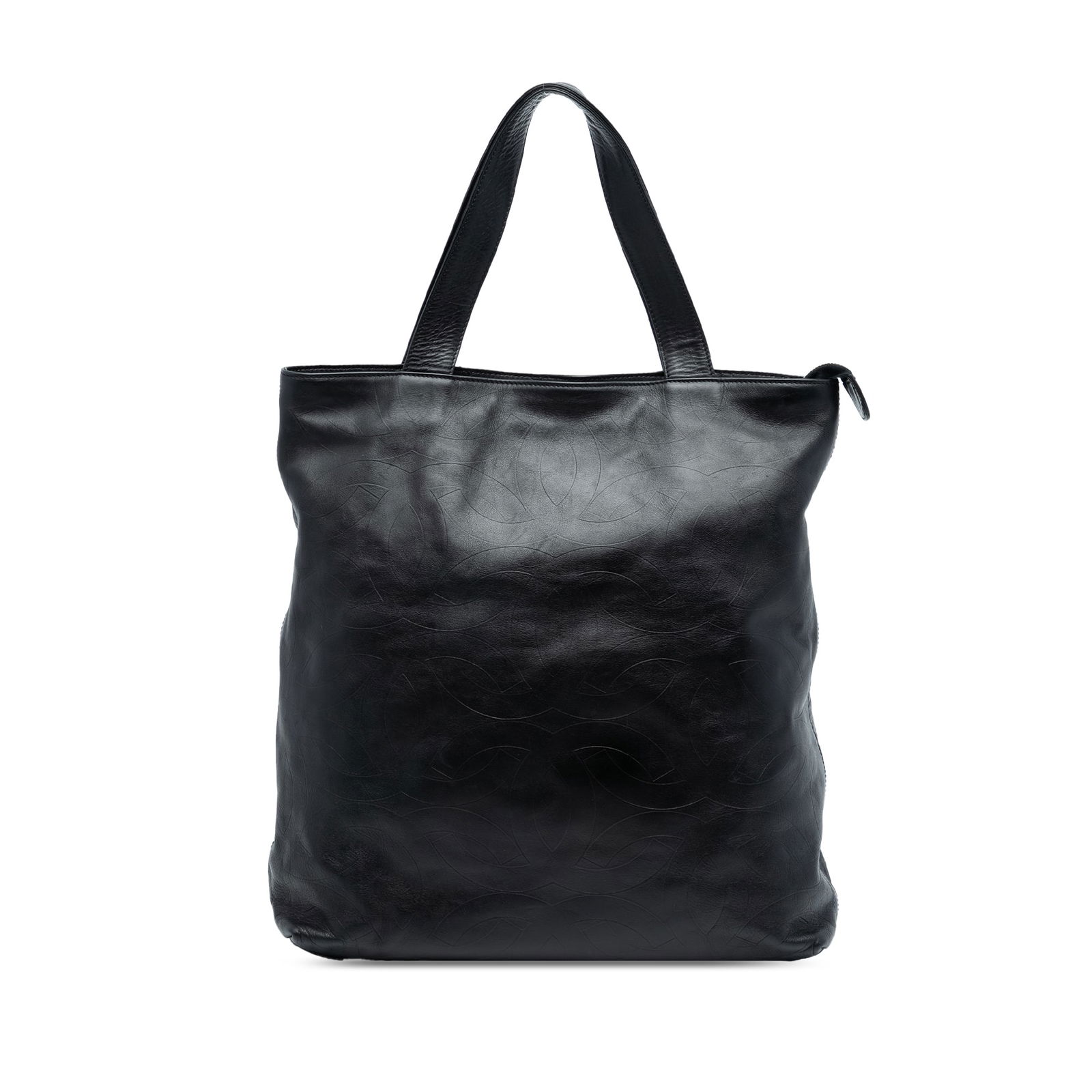 Chanel Black Leather Tote with CC Embossed Design (1 of 8)