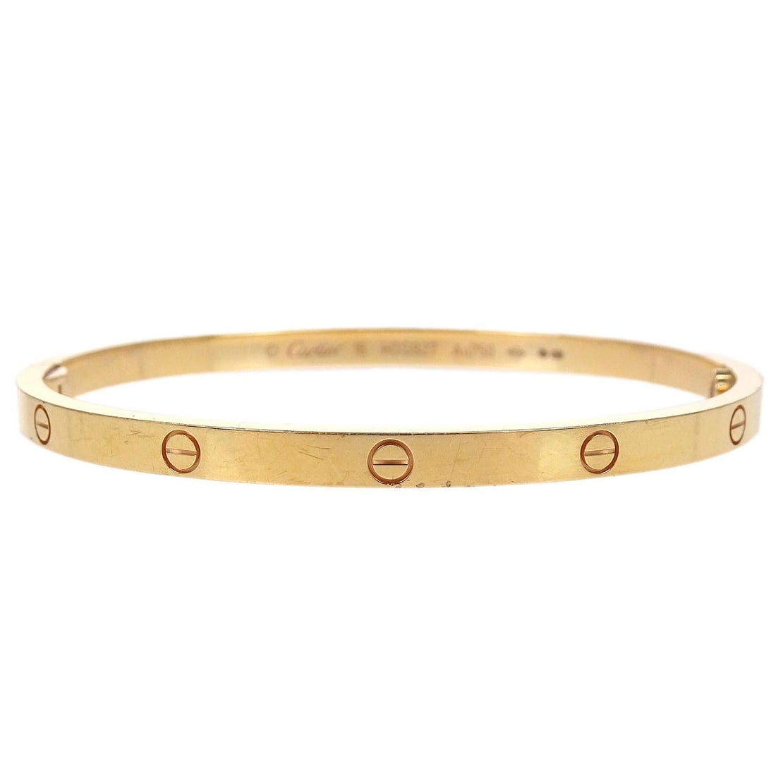 Small Rose Gold Cartier Love Bangle Bracelet Au750 Size 16 (1 of 5)