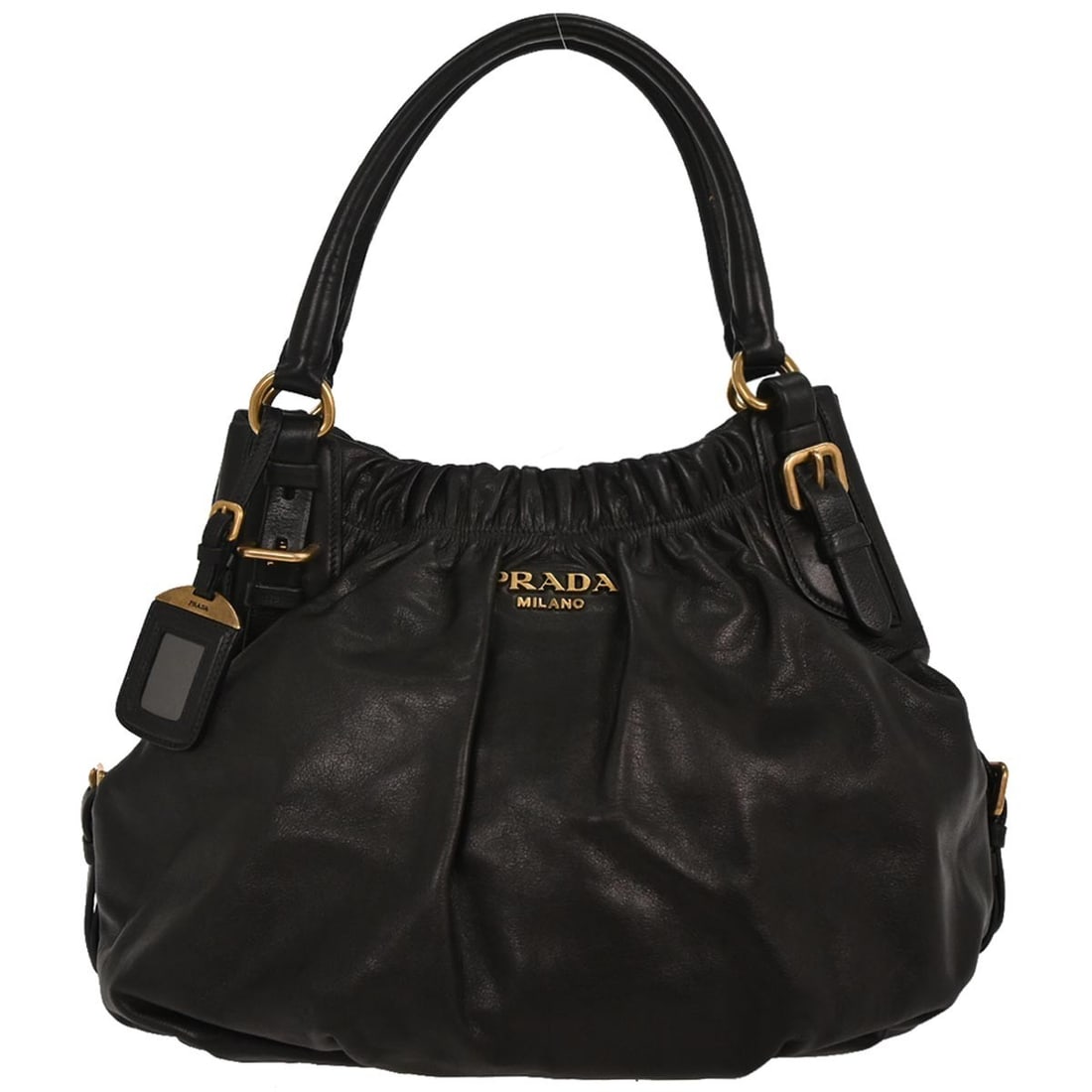 Medium Black Leather Top Handle Bag by Prada (1 of 10)