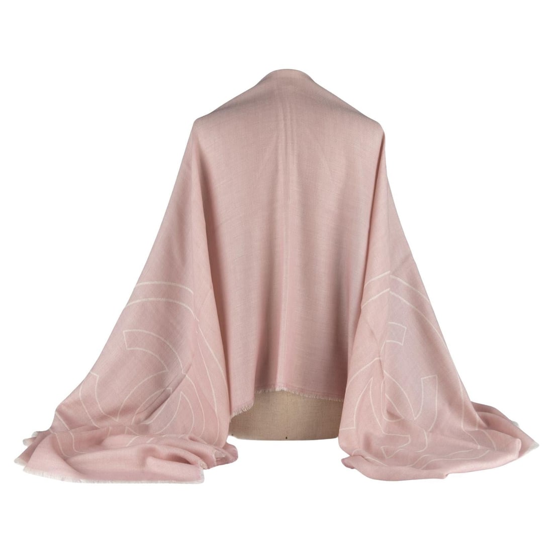 Chanel Pink Cashmere Shawl with CC Logo 28x78 Italy (1 of 5)