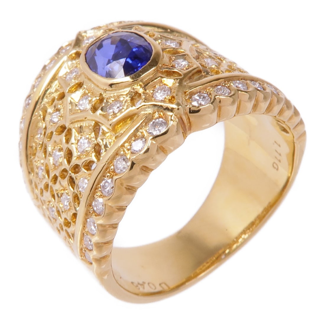 Elegant Sapphire Diamond Ring in 18K Yellow Gold US#6 (1 of 8)