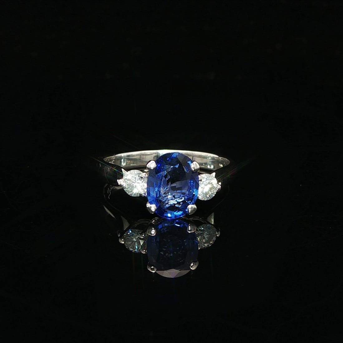 GIA Certified 1.81ct Oval Blue Sapphire Diamond Platinum Cocktail Ring: GIA Certified 1.81ct Oval Blue Sapphire Diamond Platinum Cocktail Ring This exquisite Classic Platinum Ring showcases a stunning 1.46ct oval brilliant cut natural blue sapphire, beautifully prong set