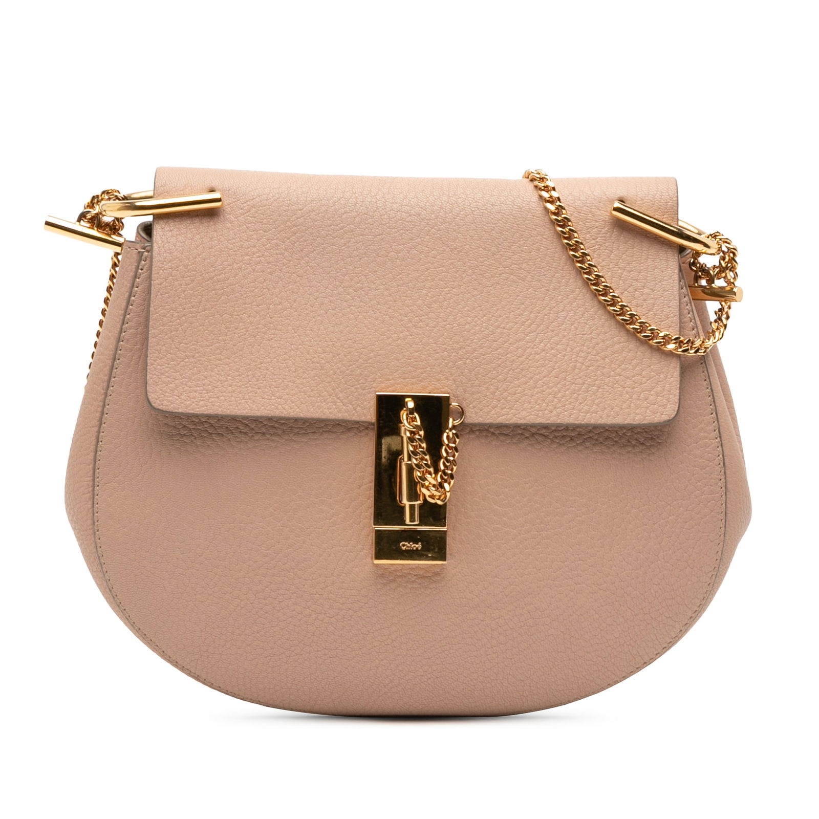 Chloe Drew Small Brown Leather Crossbody Bag with Chain Strap (1 of 13)