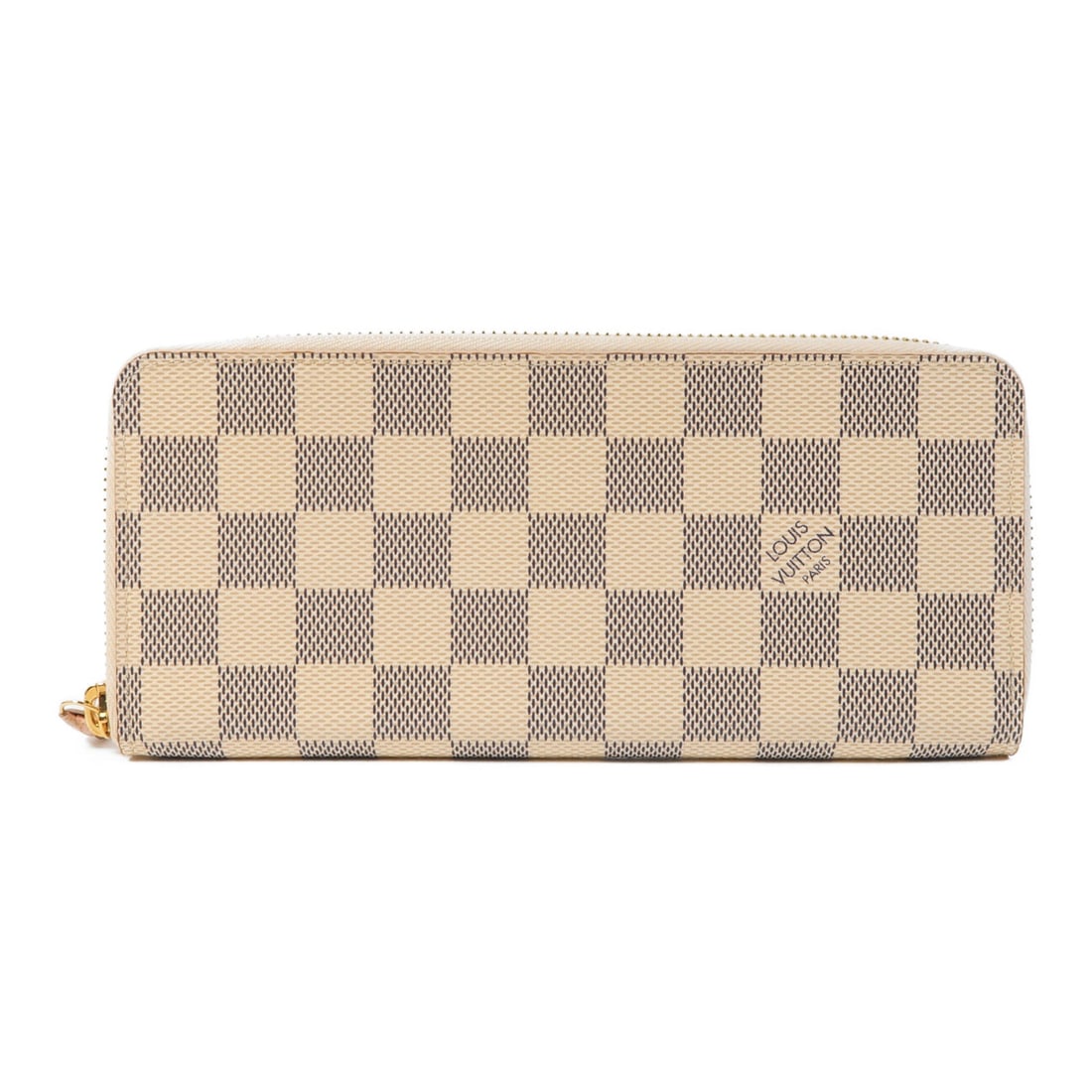 LOUIS VUITTON Clemence Long Wallet N61264 Damier Azur White (1 of 12)