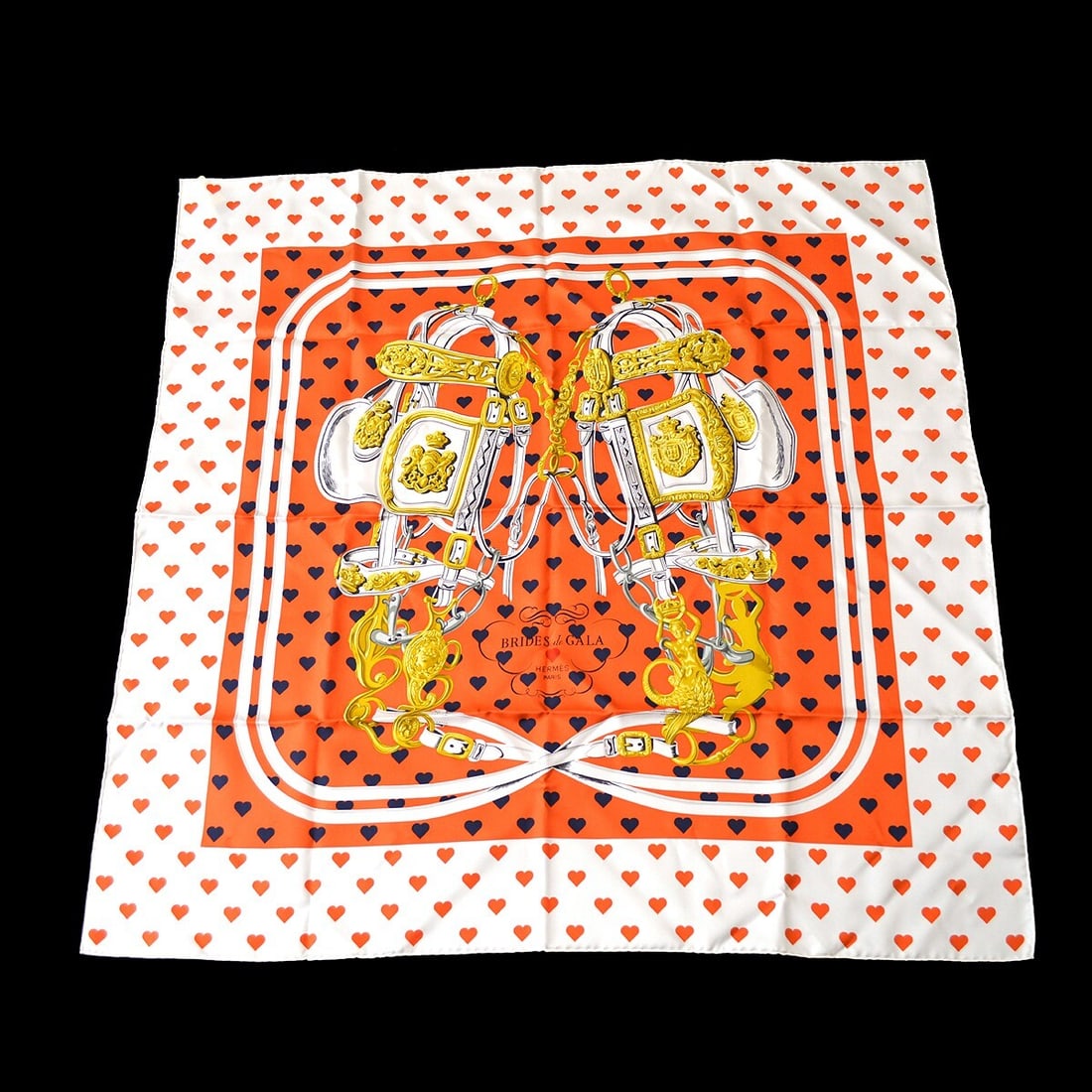 Hermes Carre 90 Brides de Gala Love Silk Scarf White 35in (1 of 5)