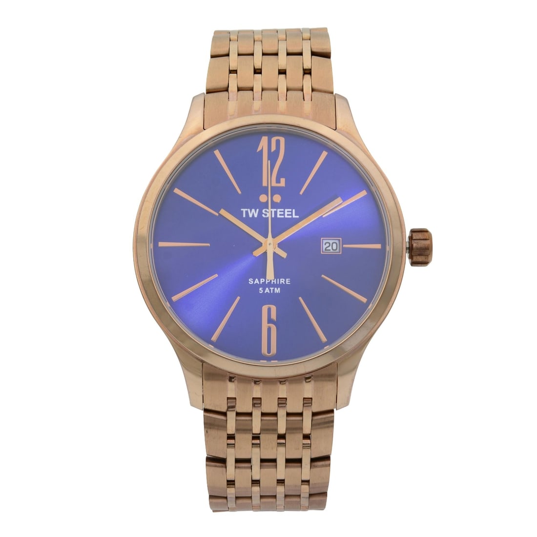 TW Steel Slim Line Gold Plated Quartz Men's Watch Blue Dial TW1309 (1 of 4)