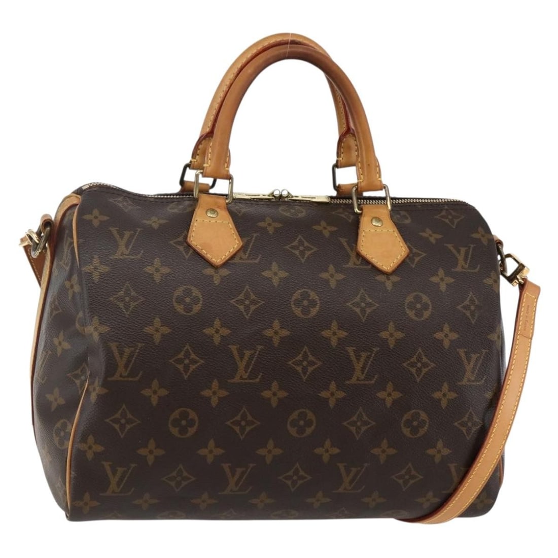 LOUIS VUITTON Monogram Speedy Bandouliere 30 Hand Bag M40391 France (1 of 18)
