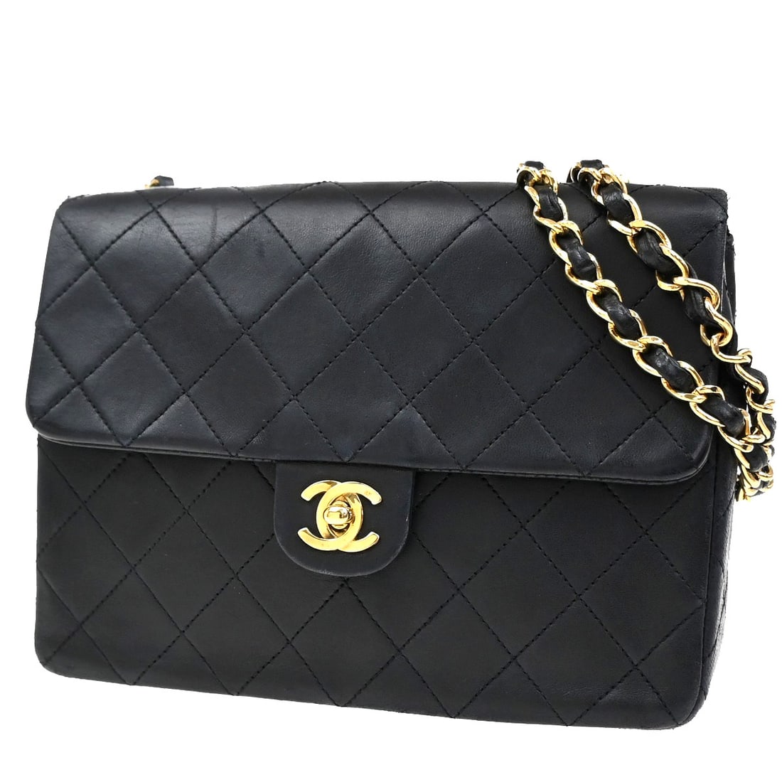 Pre-owned Chanel Mini Matelasse Black Square Classic Flap Shoulder Bag (1 of 1)