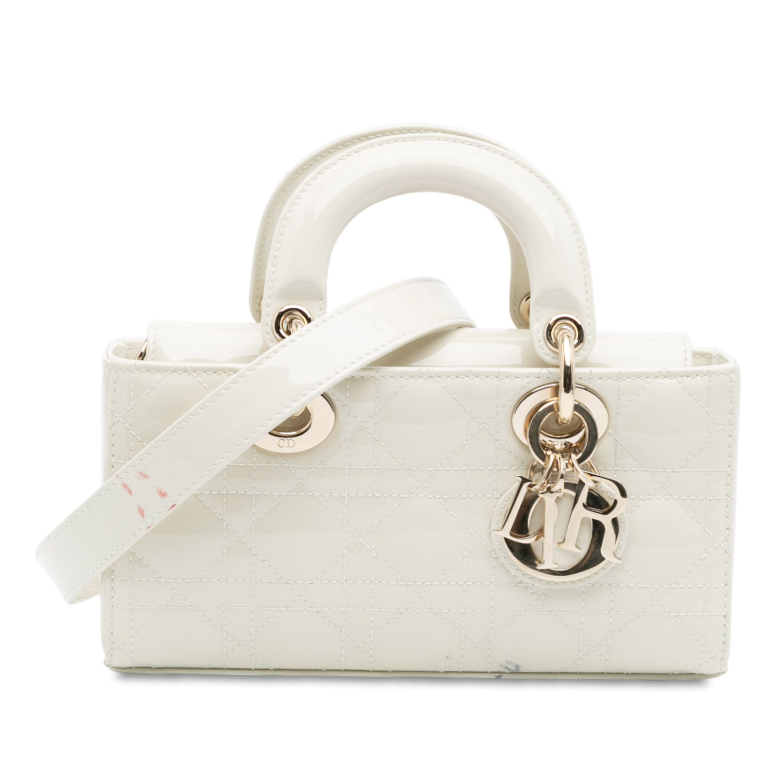 Dior Small Patent Cannage Lady D Joy White Leather Bag (1 of 9)