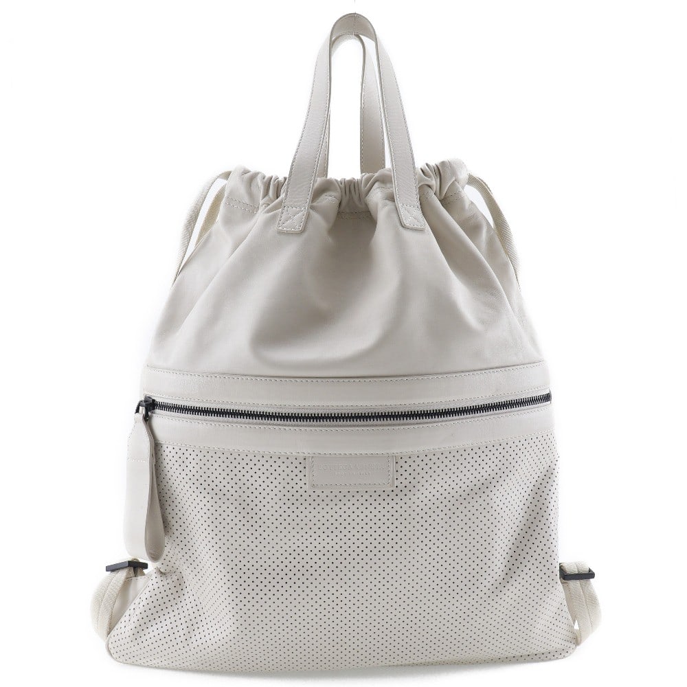 Beige Drawstring Backpack by Bottega Veneta Unisex (1 of 1)