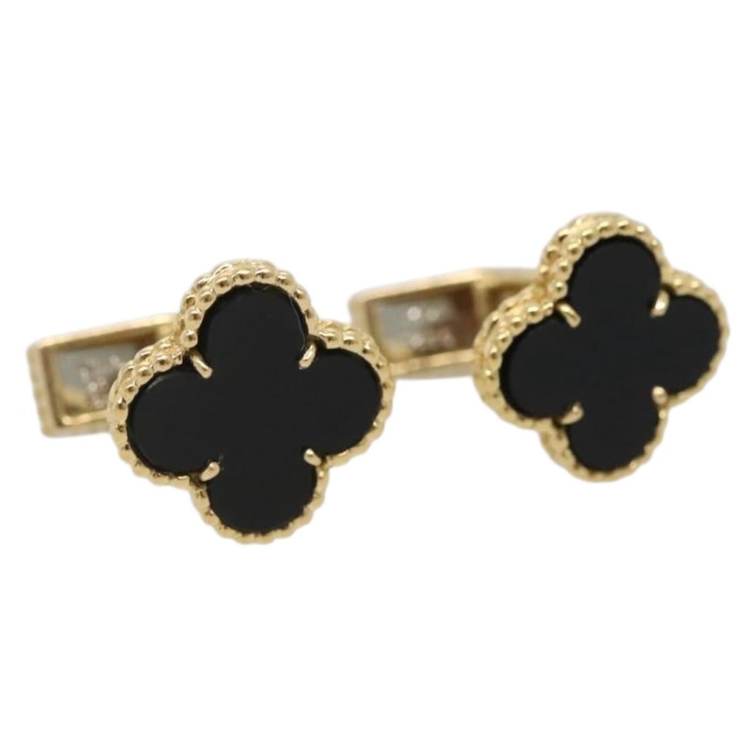 Van Cleef & Arpels Vintage Alhan Cuffs 18K Gold Tone Black Authentic (1 of 14)