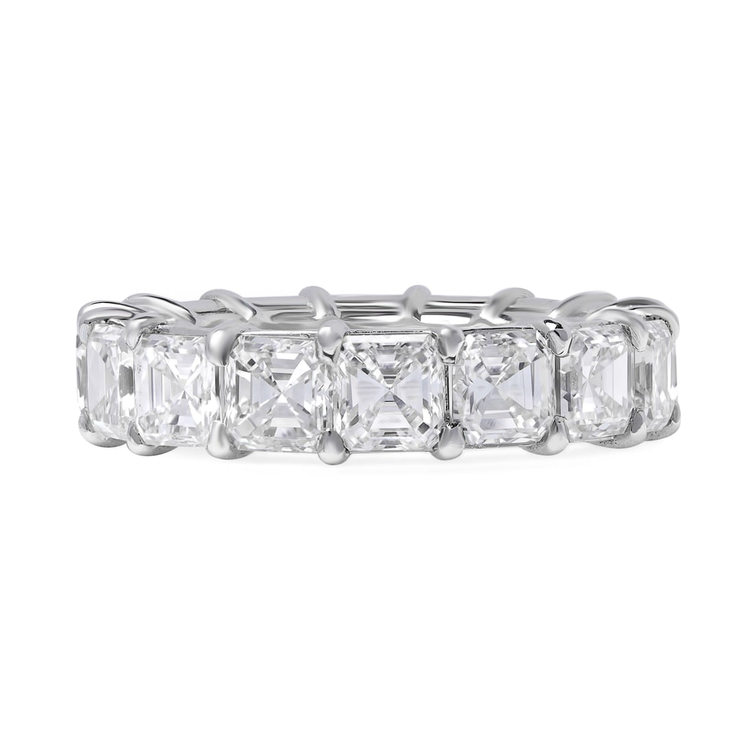 Rachel Koen Asscher Cut Diamond Eternity Ring Platinum 8.13ct 16 Diamonds Size 6: Rachel Koen Asscher Cut Diamond Eternity Ring Platinum 8.13ct 16 Diamonds Size 6 This exquisite Asscher Cut Diamond Eternity Wedding Band Ring features a stunning collection of 8.13 carats total weigh
