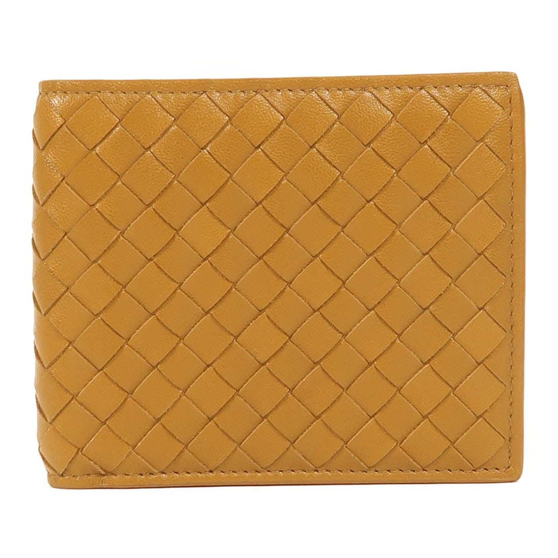 BOTTEGA VENETA Bi-Fold Wallet Mustard Yellow Lambskin Leather Italy (1 of 13)