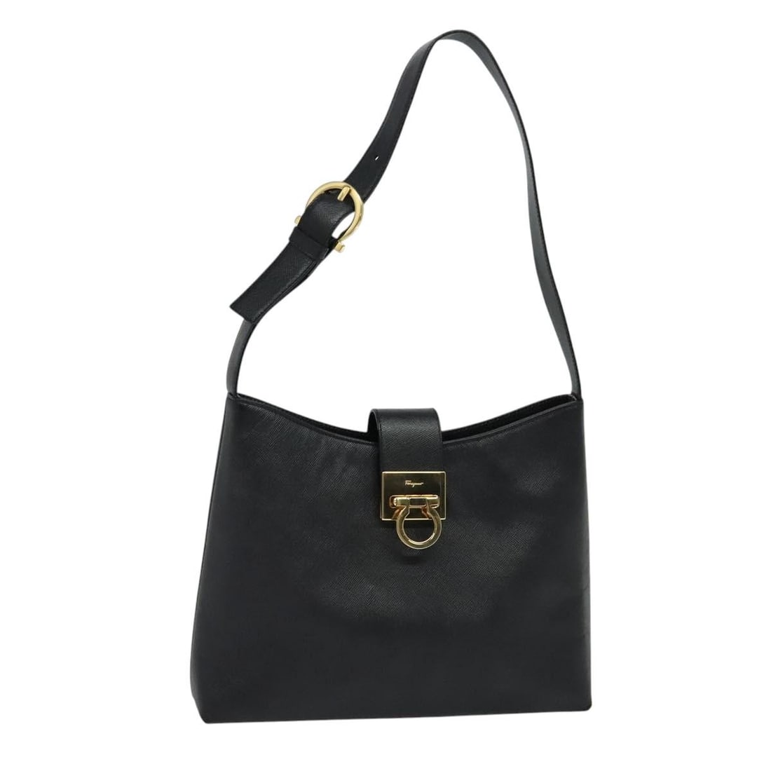 Black Gancio Flap Shoulder Bag by Salvatore Ferragamo (1 of 1)