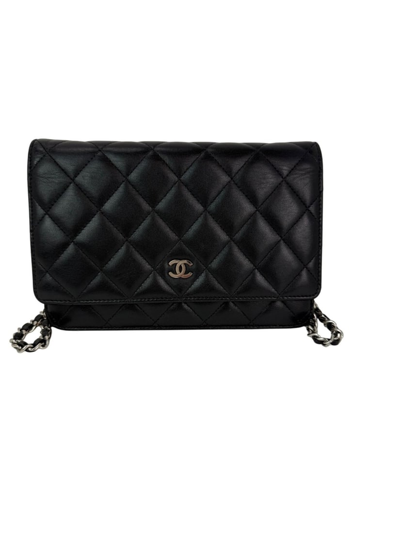 Chanel Black Quilted Lambskin Wallet on Chain Clutch Bag (1 of 14)