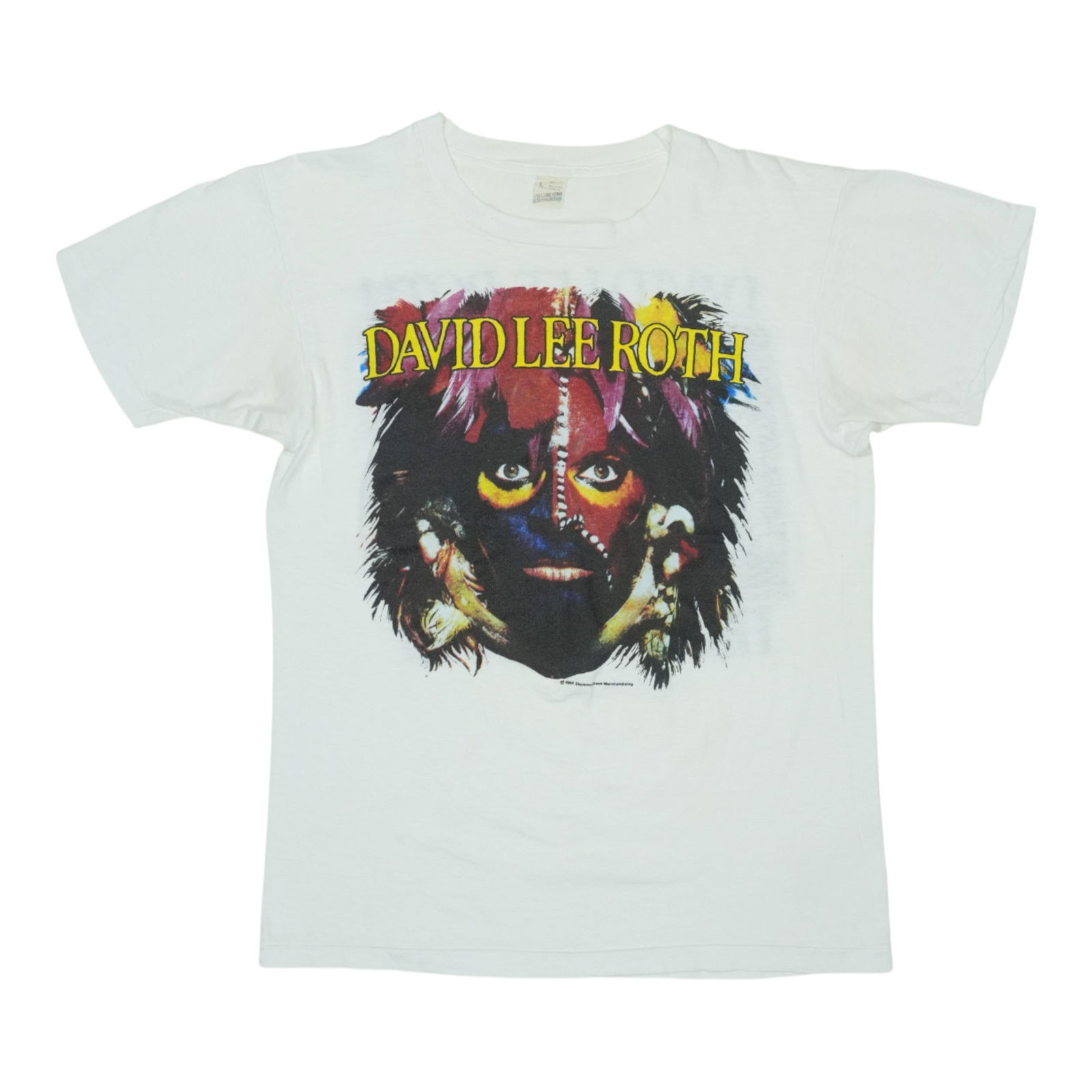 Vintage 1986 David Lee Roth Concert T-Shirt Large White: Vintage 1986 David Lee Roth Concert T-Shirt Large White Step back in time with this original vintage 1986 David Lee Roth Tour Shirt. Celebrating the iconic era of rock, this shirt features striking fr