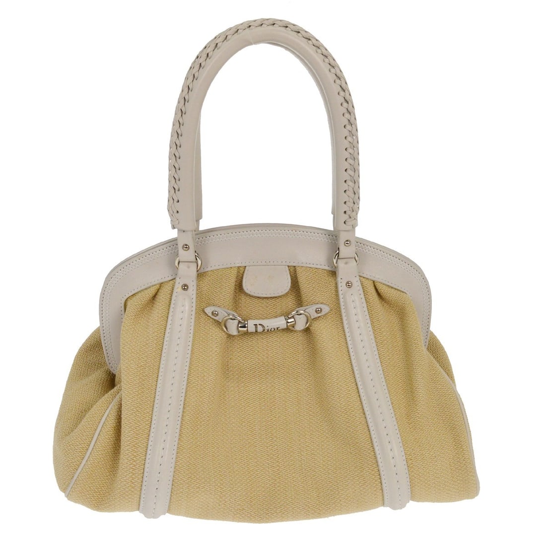 Dior My Dior Beige Cotton Top Handle Frame Bag 02-RU-1027 (1 of 9)