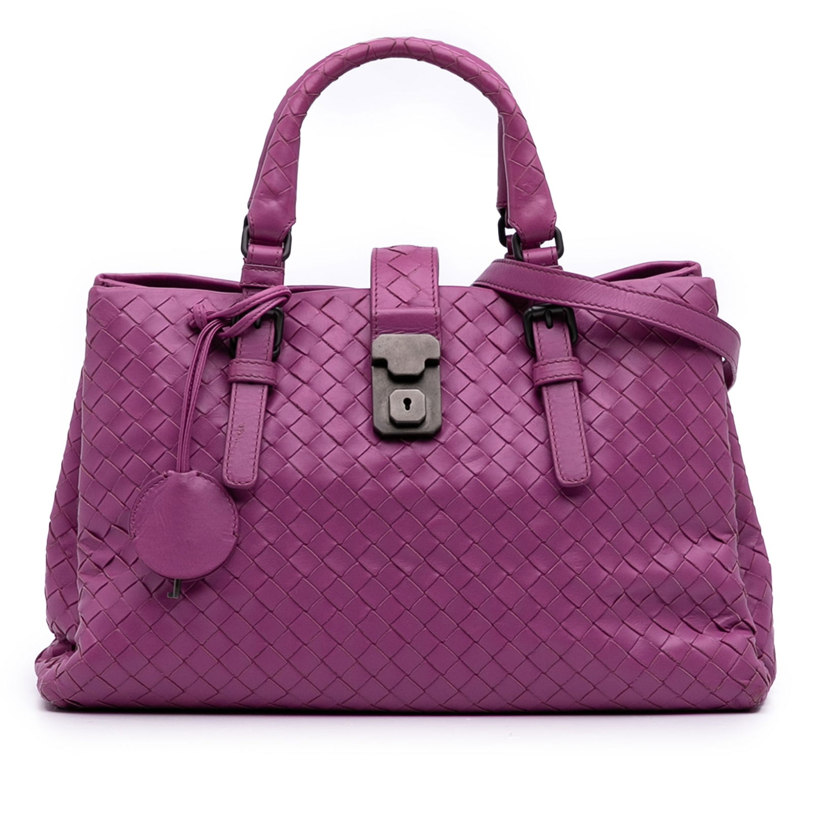 Bottega Veneta Purple Small Nappa Intrecciato Roma Satchel (1 of 12)