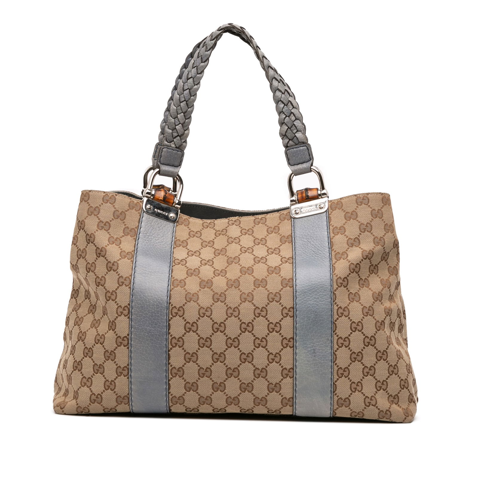 Gucci GG Canvas Bamboo Libeccio Tote Bag Brown Fabric (1 of 10)