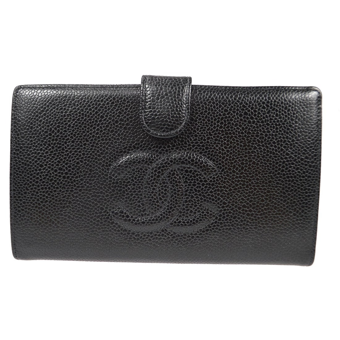 Chanel Black Caviar Leather Bifold Wallet Purse with CC Pattern (1 of 10)