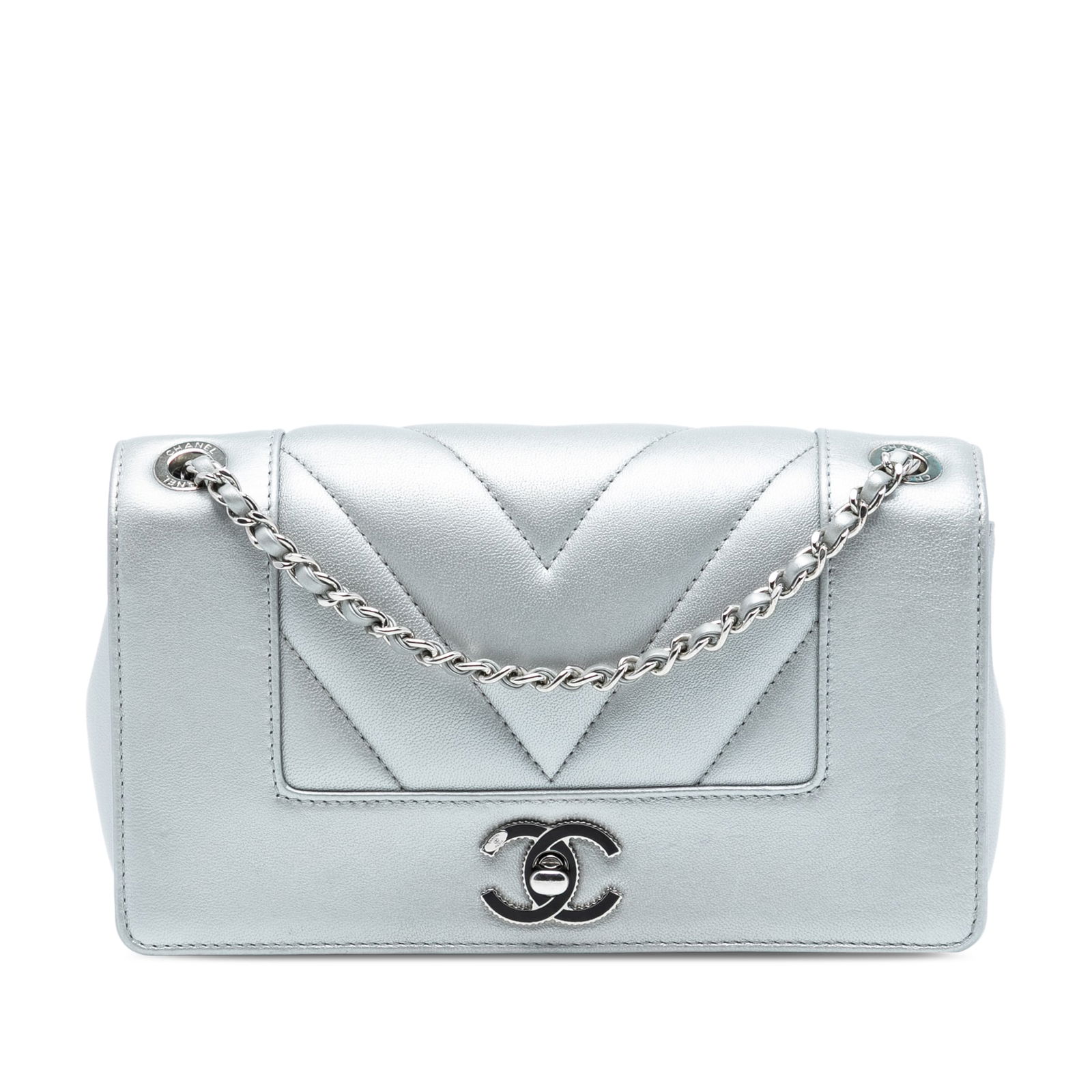 Chanel Mini Chevron Sheepskin Leather Mademoiselle Vintage Crossbody Bag (1 of 8)