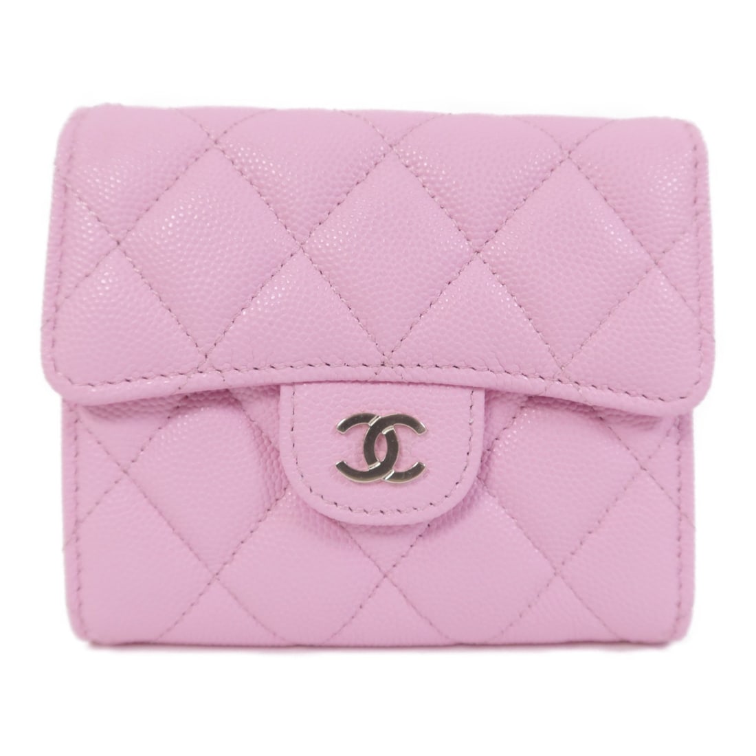 Chanel Small Pink Classic Flap Wallet AP0231 Calfskin Gold Hardware (1 of 13)