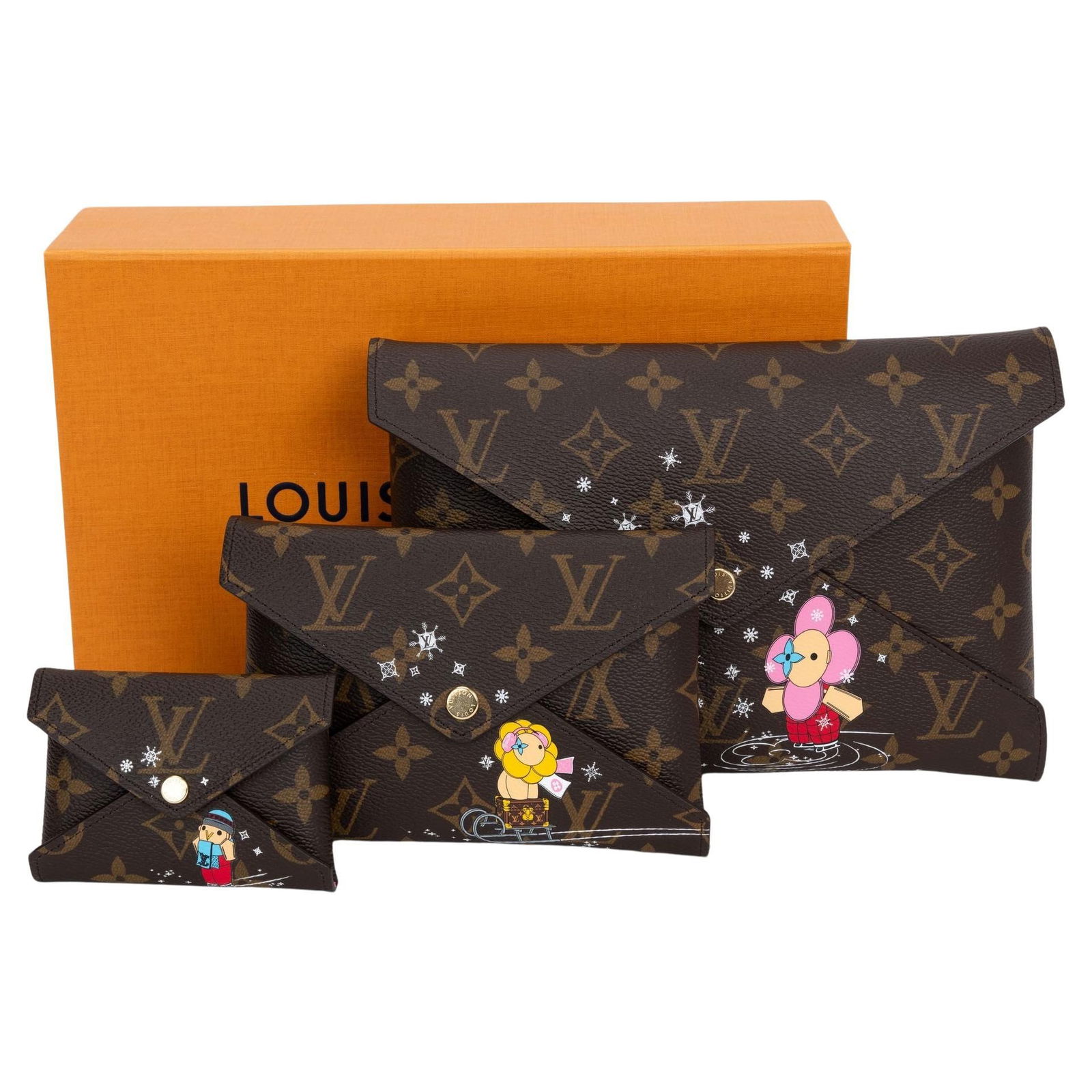 Louis Vuitton Xmas 23 Limited Edition Kirigami Pochettes with Vivienne Print: Louis Vuitton Xmas 23 Limited Edition Kirigami Pochettes with Vivienne Print Discover the elegance of the Louis Vuitton Xmas 23 Kirigami Pochettes, a stunning limited edition piece for the holiday sea