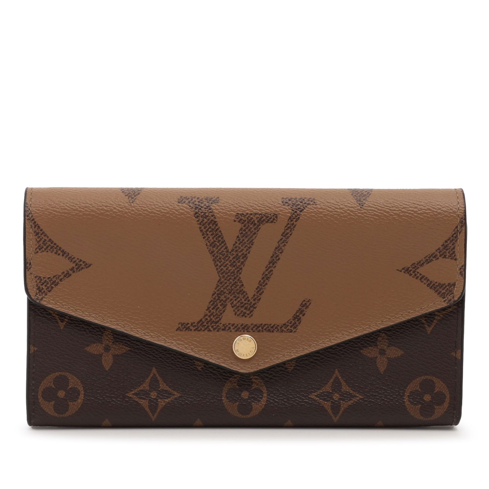Louis Vuitton Monogram Sarah Reverse Long Wallet Brown Fabric (1 of 15)