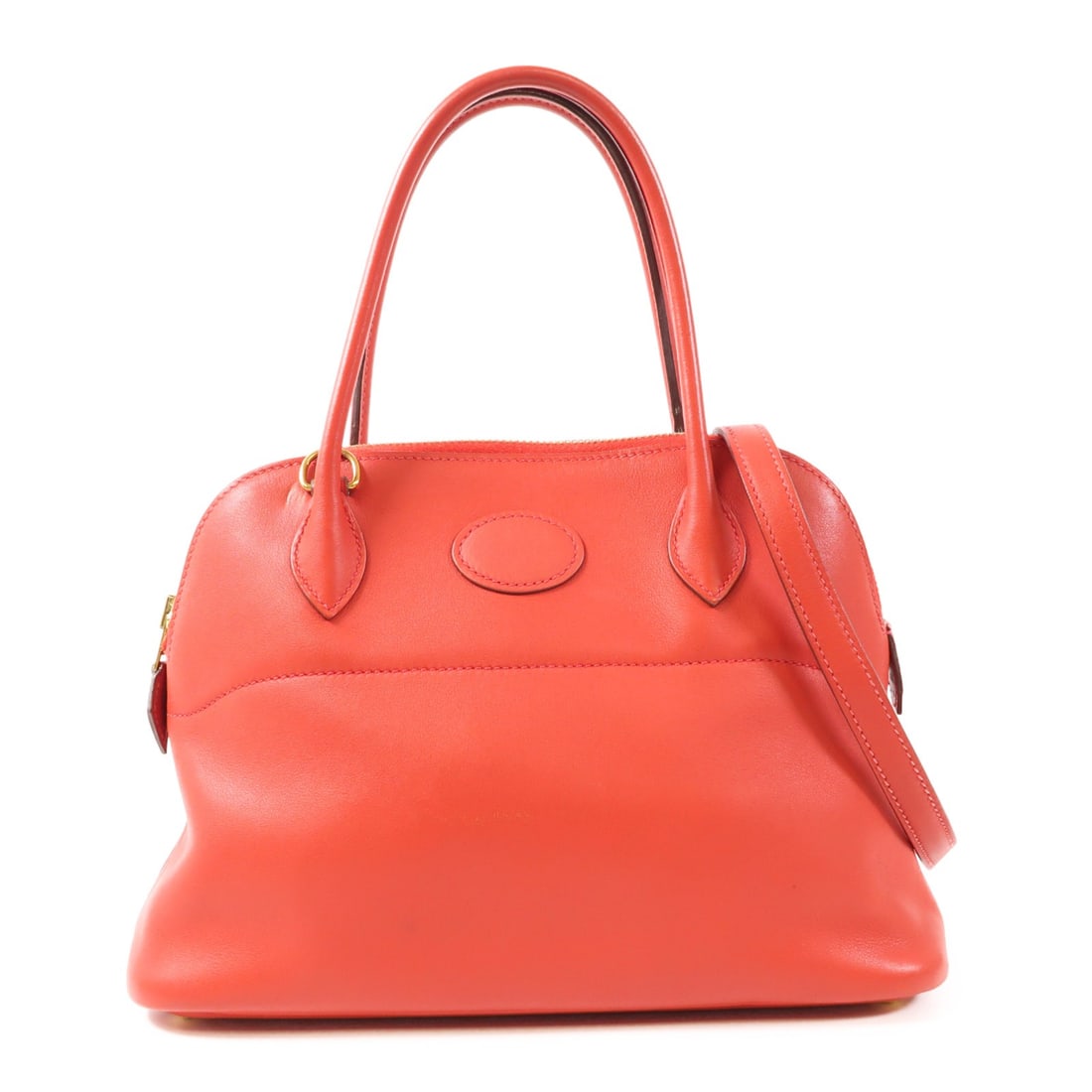 HERMES Bolide 27 2 Way Shoulder Bag Red Calfskin Leather (1 of 14)