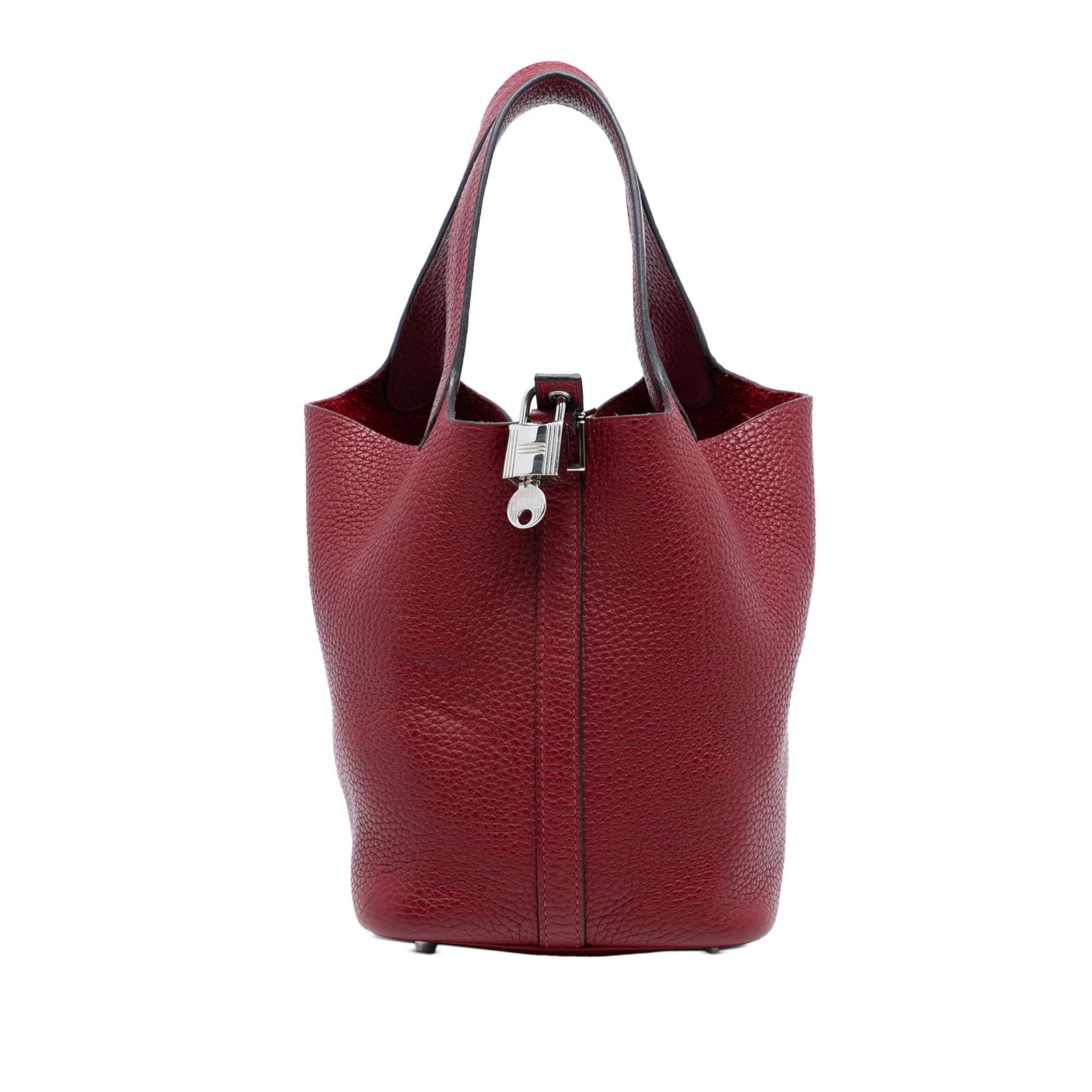 Hermes Picotin Lock 18 Clemence Leather Handbag Rouge Grenat (1 of 7)
