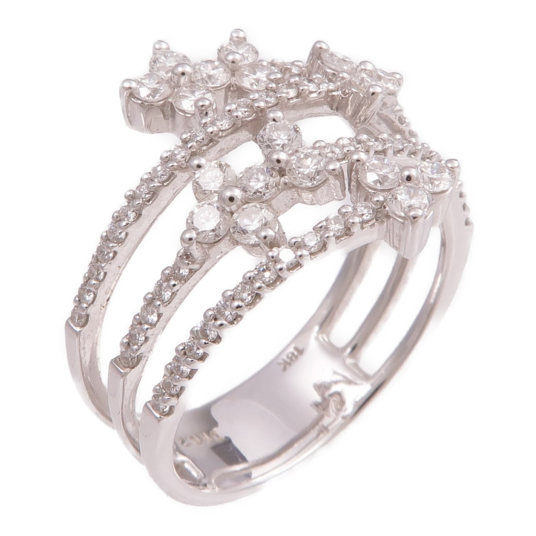 K18 White Gold Diamond Ring Size 8.75 by JEWELRY (1 of 7)