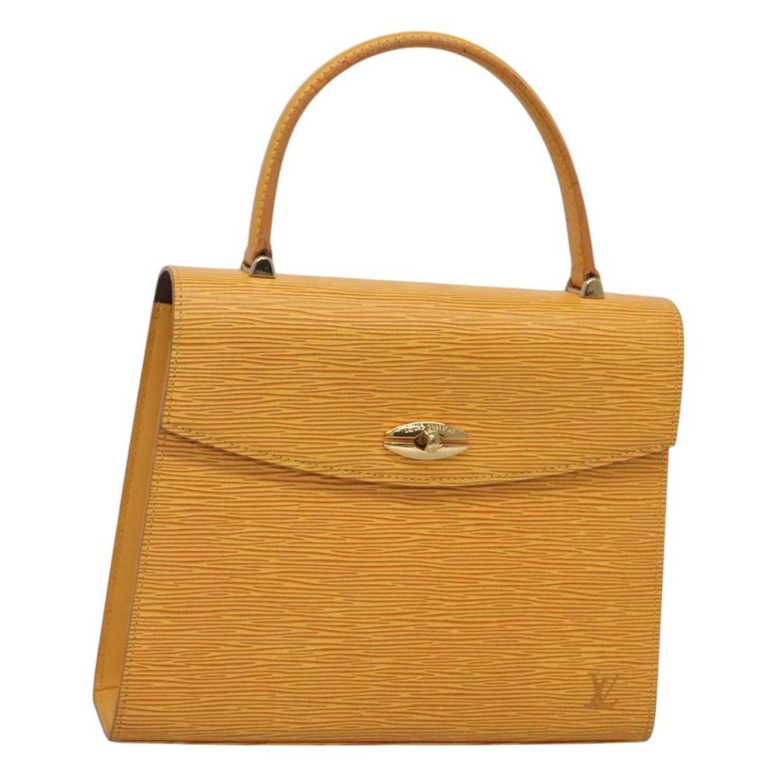 Louis Vuitton Epi Malesherbes Hand Bag Tassili Yellow M52379 Auth: Louis Vuitton Epi Malesherbes Hand Bag Tassili Yellow M52379 Auth Introducing the elegant Louis Vuitton Epi Malesherbes Hand Bag in a vibrant Tassili Yellow and Jonne color combination. Crafted from d