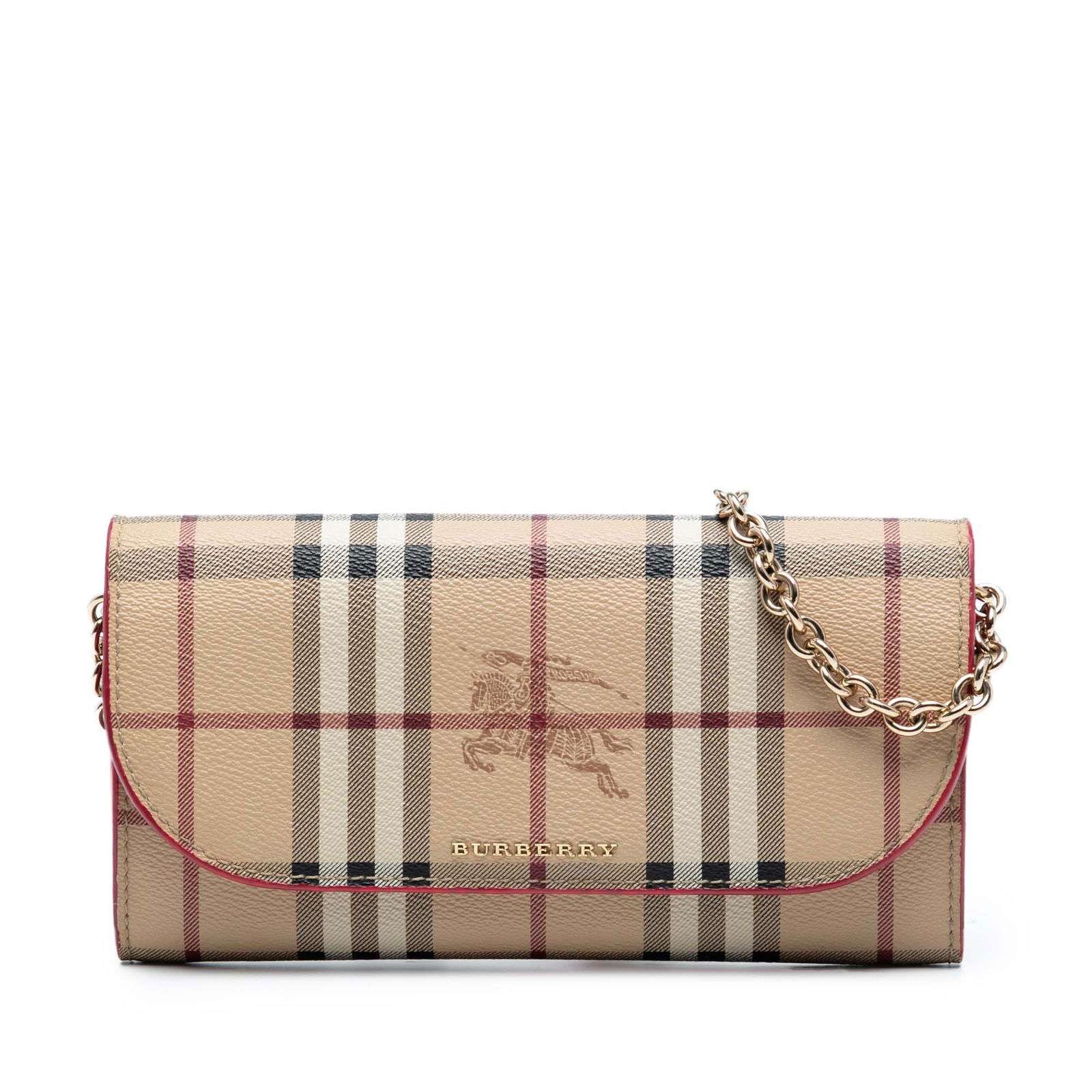 Burberry Haymarket Check Canvas Henley Wallet on Chain: Burberry Haymarket Check Canvas Henley Wallet on Chain The Burberry Haymarket Check Coated Canvas Henley Wallet on Chain is a stylish accessory featuring a durable coated canvas body complemented by a