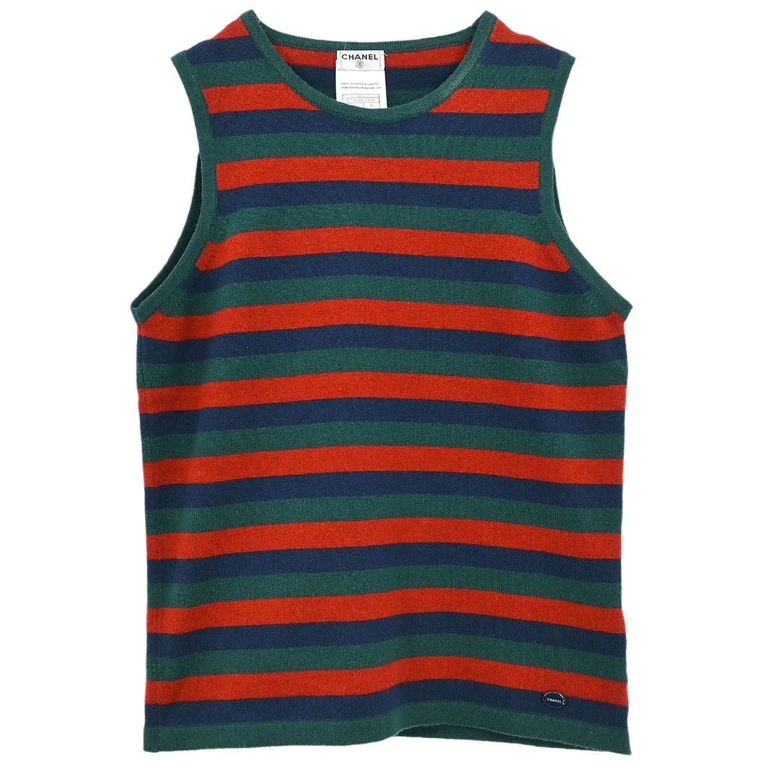 Chanel 06C Sleeveless Cashmere Tank Top Green Size 36 (1 of 10)