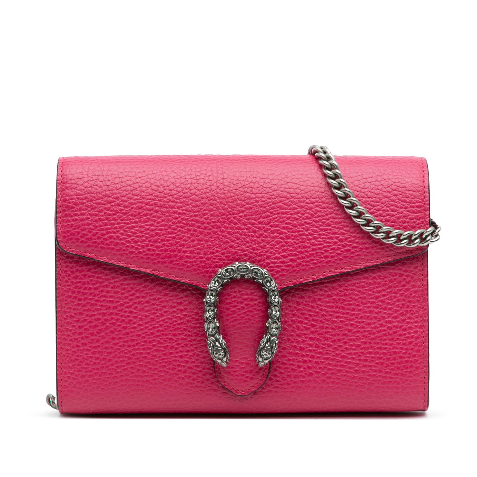 Gucci Mini Leather Dionysus Pink Wallet on Chain with Chain Strap (1 of 10)