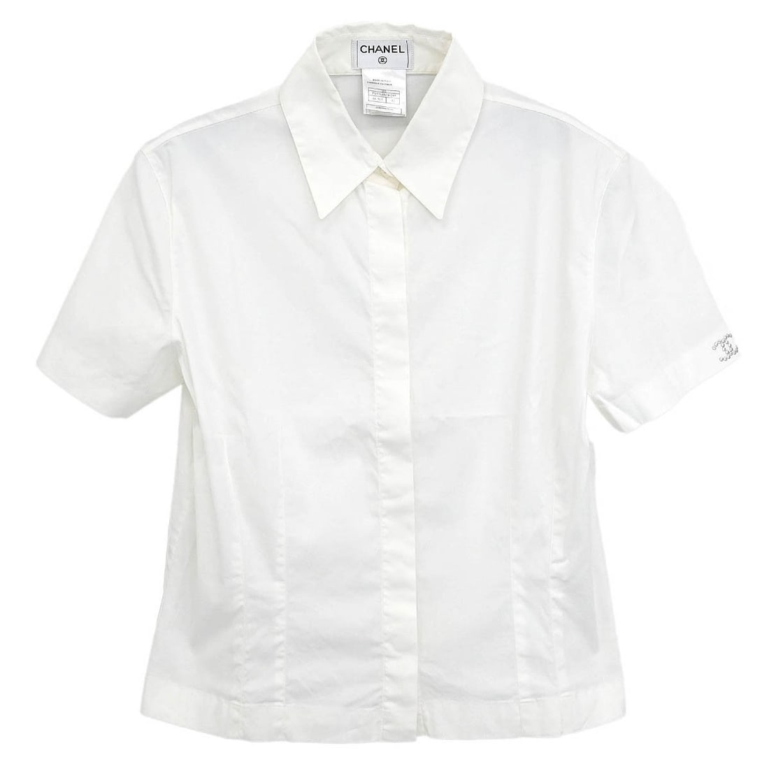 Chanel Vintage White Button-Up Blouse Size 42 (1 of 10)