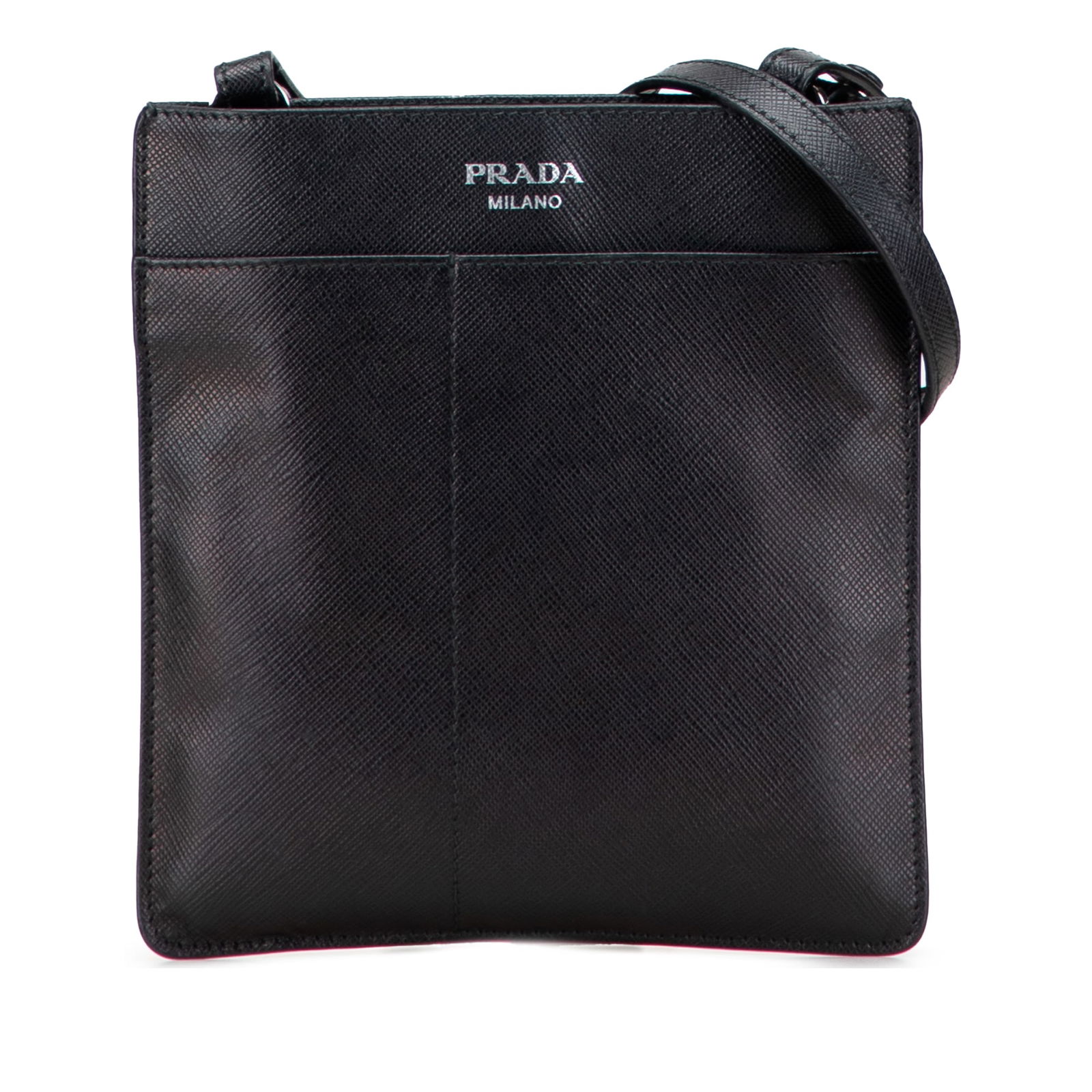 Prada Saffiano Black Leather Crossbody Bag with Adjustable Strap (1 of 10)