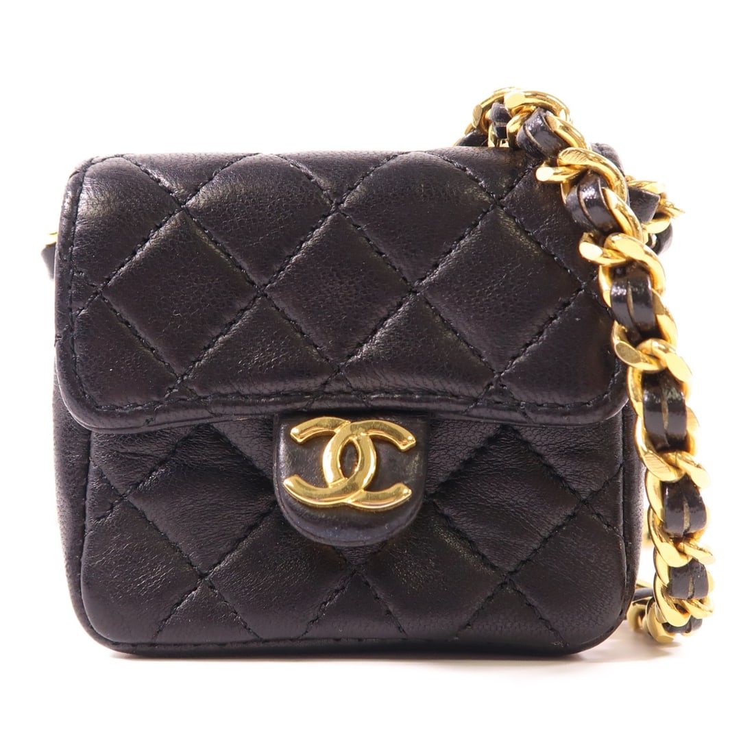 CHANEL Vintage Mini Bag Black Calfskin Leather Shoulder Bag GHW (1 of 12)